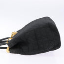 Christian Dior Lady Dior Canage Hand Bag Nylon Black Gold Auth ep10577-4