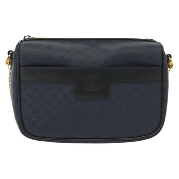 GUCCI Micro GG Supreme Chain Shoulder Bag PVC Navy Gold 001 14 0412 Auth ep10578 - 0