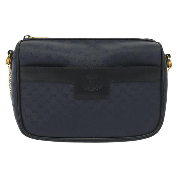 GUCCI Micro GG Supreme Chain Shoulder Bag PVC Navy Gold 001 14 0412 Auth ep10578