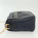 GUCCI Micro GG Supreme Chain Shoulder Bag PVC Navy Gold 001 14 0412 Auth ep10578-5