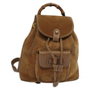 GUCCI Bamboo Backpack Suede Brown Gold 003 58 0030 Auth ep10582-1