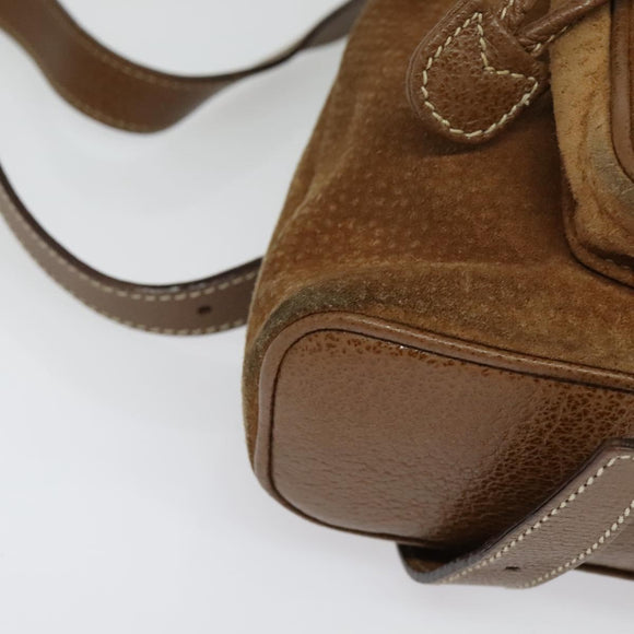GUCCI Bamboo Backpack Suede Brown Gold 003 58 0030 Auth ep10582