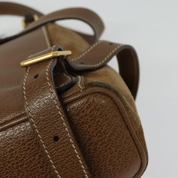GUCCI Bamboo Backpack Suede Brown Gold 003 58 0030 Auth ep10582