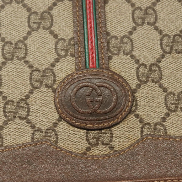 GUCCI GG Supreme Web Sherry Line Bag PVC Beige Gold 001 113 0551 Auth ep10586