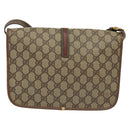 GUCCI GG Supreme Web Sherry Line Bag PVC Beige Gold 001 113 0551 Auth ep10586-2