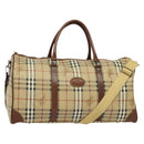 Burberrys Nova Check Boston Bag PVC 2way Beige Auth ep10591-1