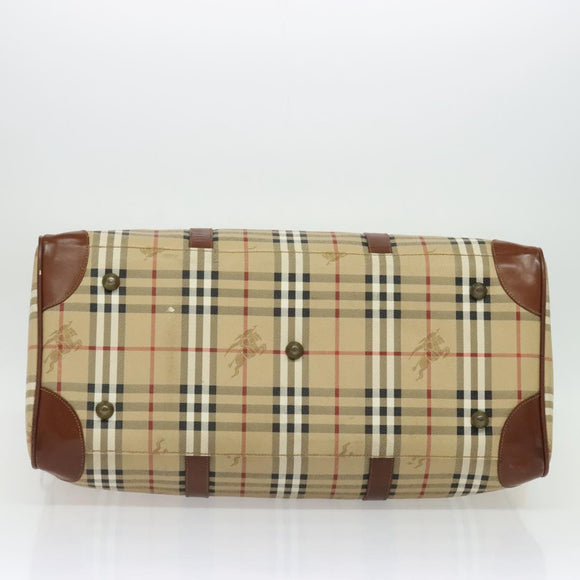 Burberrys Nova Check Boston Bag PVC 2way Beige Auth ep10591