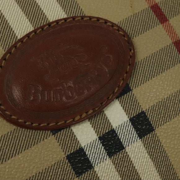 Burberrys Nova Check Boston Bag PVC 2way Beige Auth ep10591