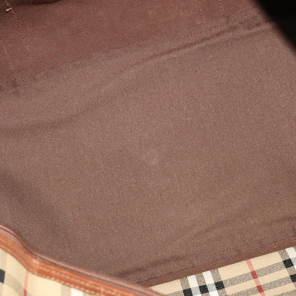 Burberrys Nova Check Boston Bag PVC 2way Beige Auth ep10591