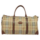 Burberrys Nova Check Boston Bag PVC 2way Beige Auth ep10591-13