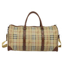 Burberrys Nova Check Boston Bag PVC 2way Beige Auth ep10591-2