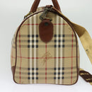 Burberrys Nova Check Boston Bag PVC 2way Beige Auth ep10591-3