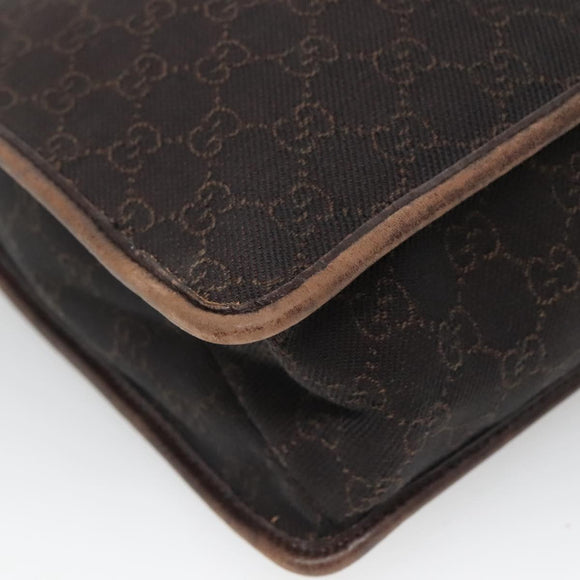 GUCCI GG Canvas Shoulder Bag Dark Brown 90656 Auth ep10594
