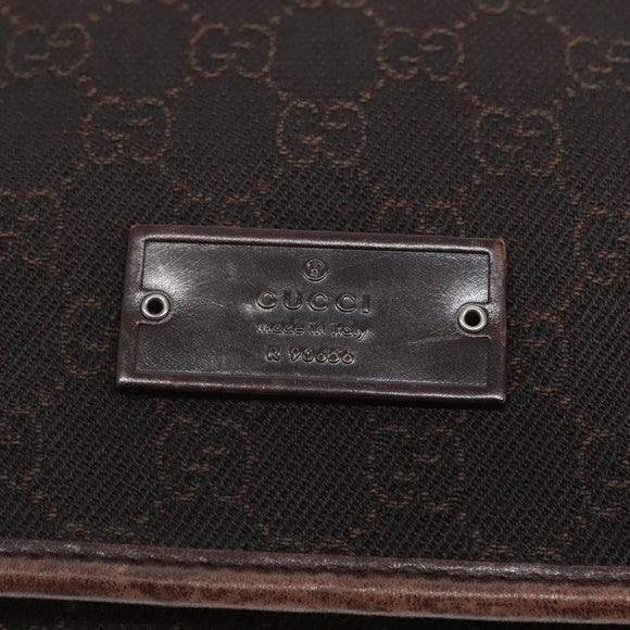 GUCCI GG Canvas Shoulder Bag Dark Brown 90656 Auth ep10594