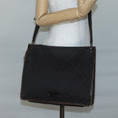 GUCCI GG Canvas Shoulder Bag Dark Brown 90656 Auth ep10594-23