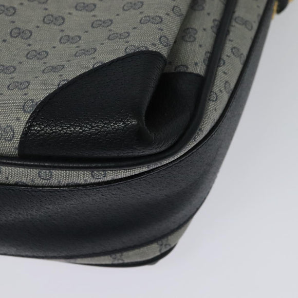 GUCCI Micro GG Supreme Shoulder Bag PVC Navy Gold 001 116 0844 Auth ep10595