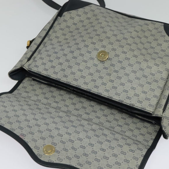 GUCCI Micro GG Supreme Shoulder Bag PVC Navy Gold 001 116 0844 Auth ep10595