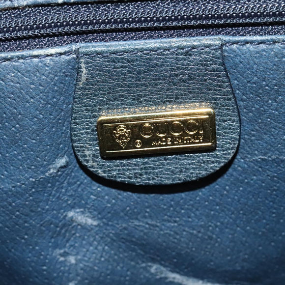 GUCCI Micro GG Supreme Shoulder Bag PVC Navy Gold 001 116 0844 Auth ep10595