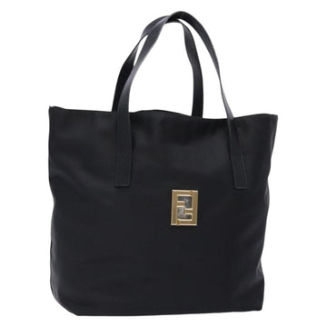 FENDI Tote Bag Nylon Black Gold Auth ep10599