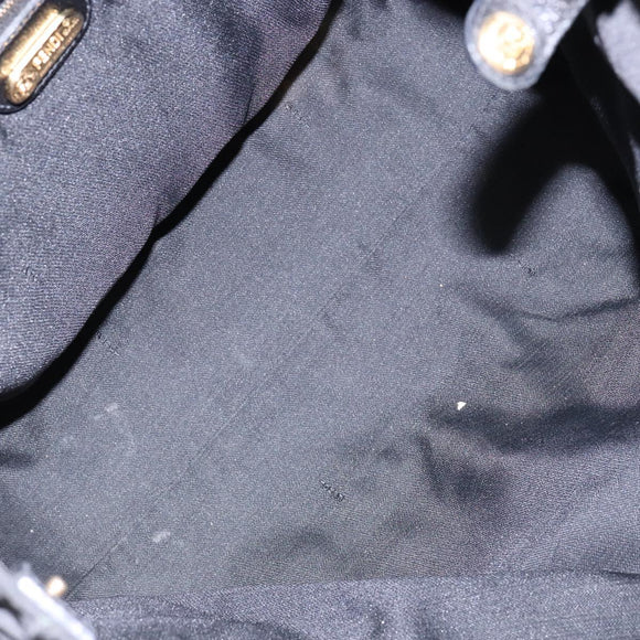 FENDI Tote Bag Nylon Black Gold Auth ep10599