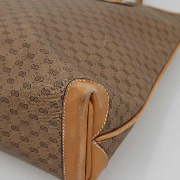 GUCCI Micro GG Supreme Tote Bag PVC Beige Gold 02 4947 39 Auth ep10601