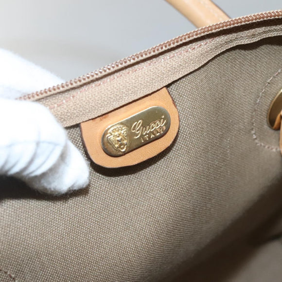 GUCCI Micro GG Supreme Tote Bag PVC Beige Gold 02 4947 39 Auth ep10601