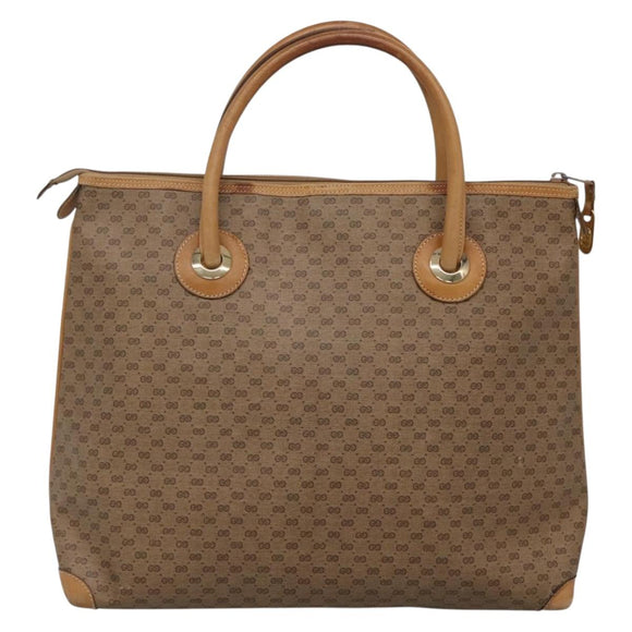 GUCCI Micro GG Supreme Tote Bag PVC Beige Gold 02 4947 39 Auth ep10601