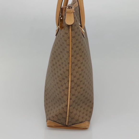 GUCCI Micro GG Supreme Tote Bag PVC Beige Gold 02 4947 39 Auth ep10601