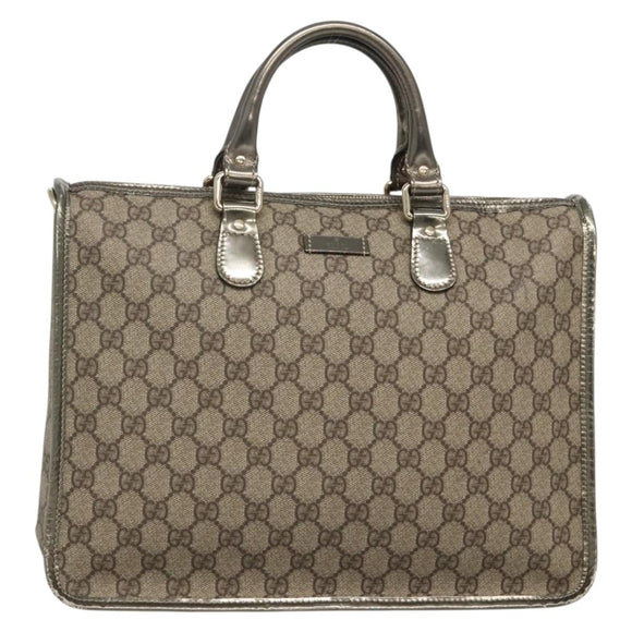 GUCCI GG Supreme Hand Bag PVC Beige Gold 190259 Auth ep10602