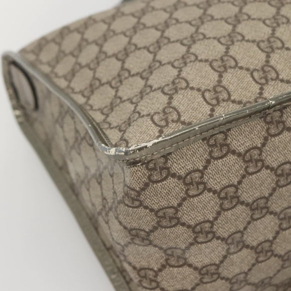 GUCCI GG Supreme Hand Bag PVC Beige Gold 190259 Auth ep10602