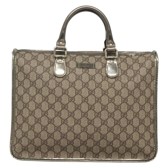 GUCCI GG Supreme Hand Bag PVC Beige Gold 190259 Auth ep10602