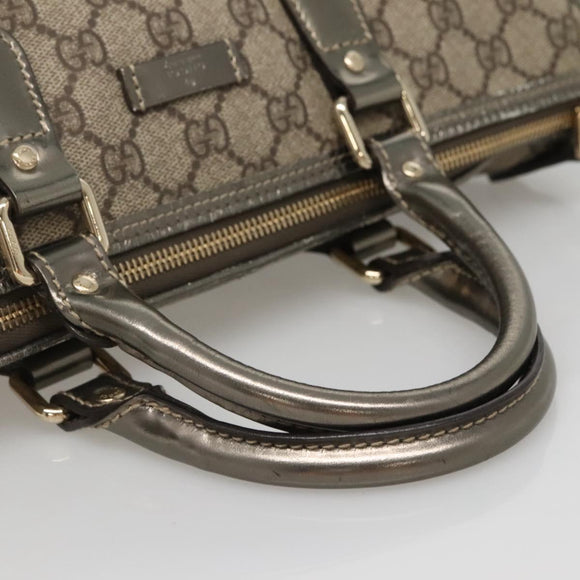 GUCCI GG Supreme Hand Bag PVC Beige Gold 190259 Auth ep10602