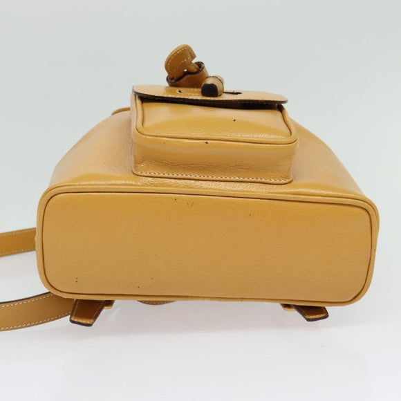 GUCCI Bamboo Backpack Leather Beige Gold 003 2034 0030 Auth ep10604
