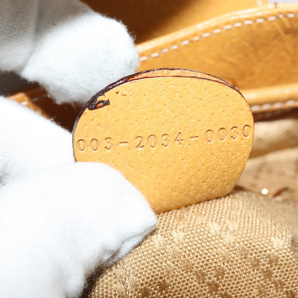 GUCCI Bamboo Backpack Leather Beige Gold 003 2034 0030 Auth ep10604