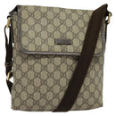 GUCCI GG Supreme Shoulder Bag PVC Beige Silver 223666 Auth ep10605-1