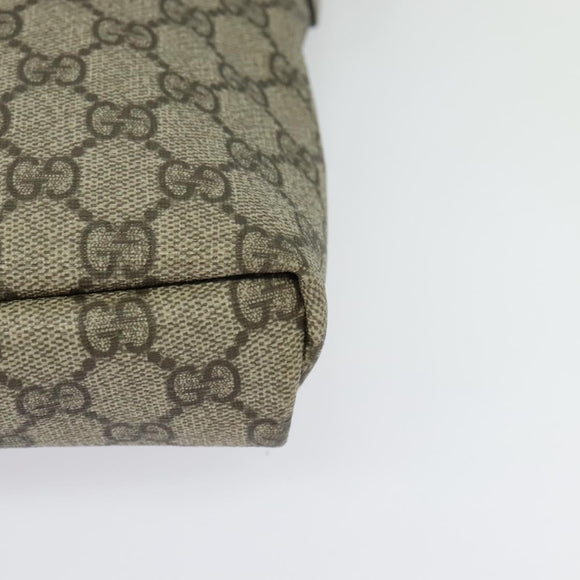 GUCCI GG Supreme Shoulder Bag PVC Beige Silver 223666 Auth ep10605