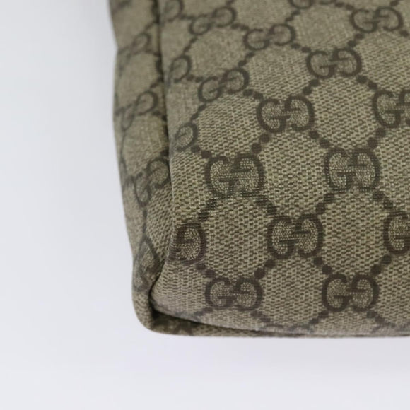 GUCCI GG Supreme Shoulder Bag PVC Beige Silver 223666 Auth ep10605