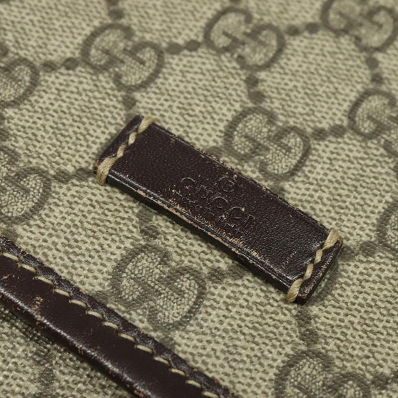 GUCCI GG Supreme Shoulder Bag PVC Beige Silver 223666 Auth ep10605