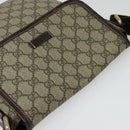 GUCCI GG Supreme Shoulder Bag PVC Beige Silver 223666 Auth ep10605-6