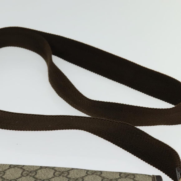 GUCCI GG Supreme Shoulder Bag PVC Beige Silver 223666 Auth ep10605