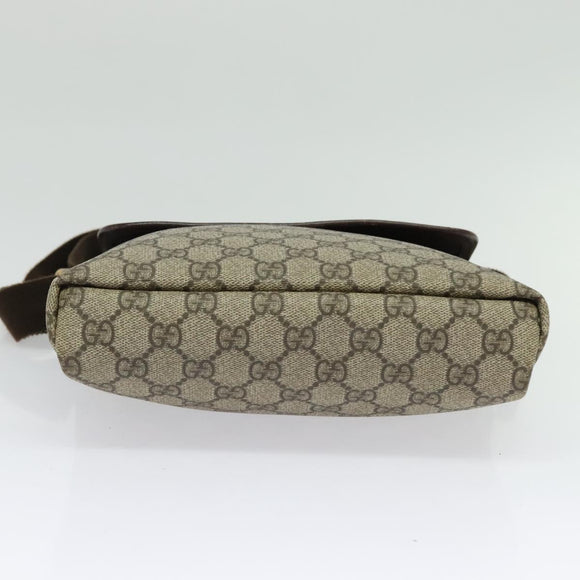 GUCCI GG Supreme Shoulder Bag PVC Beige Silver 223666 Auth ep10605