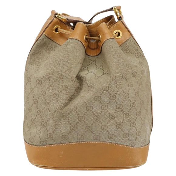 GUCCI GG Canvas Shoulder Bag Beige Gold 001 854 1627 Auth ep10612