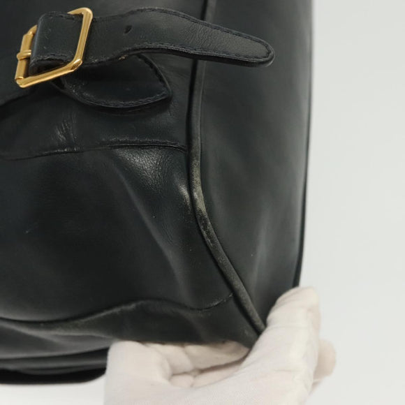 GUCCI Bamboo Backpack Leather Black Gold 003 2058 0016 Auth ep10615