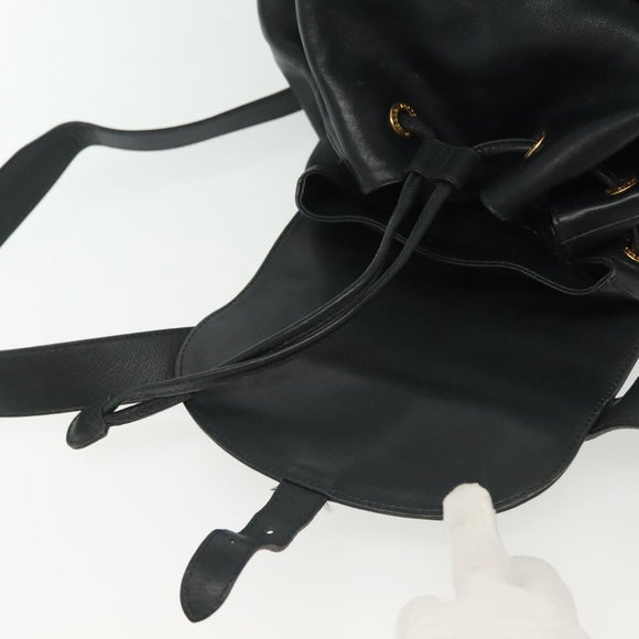 GUCCI Bamboo Backpack Leather Black Gold 003 2058 0016 Auth ep10615