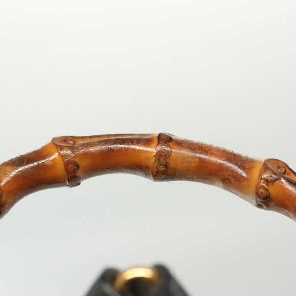 GUCCI Bamboo Backpack Leather Black Gold 003 2058 0016 Auth ep10615