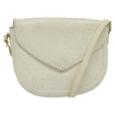 SAINT LAURENT Shoulder Bag Leather White Gold Auth ep10622-1