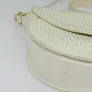 SAINT LAURENT Shoulder Bag Leather White Gold Auth ep10622-10