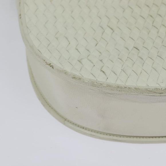 SAINT LAURENT Shoulder Bag Leather White Gold Auth ep10622