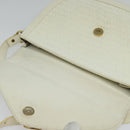 SAINT LAURENT Shoulder Bag Leather White Gold Auth ep10622-14