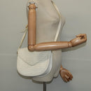 SAINT LAURENT Shoulder Bag Leather White Gold Auth ep10622-21